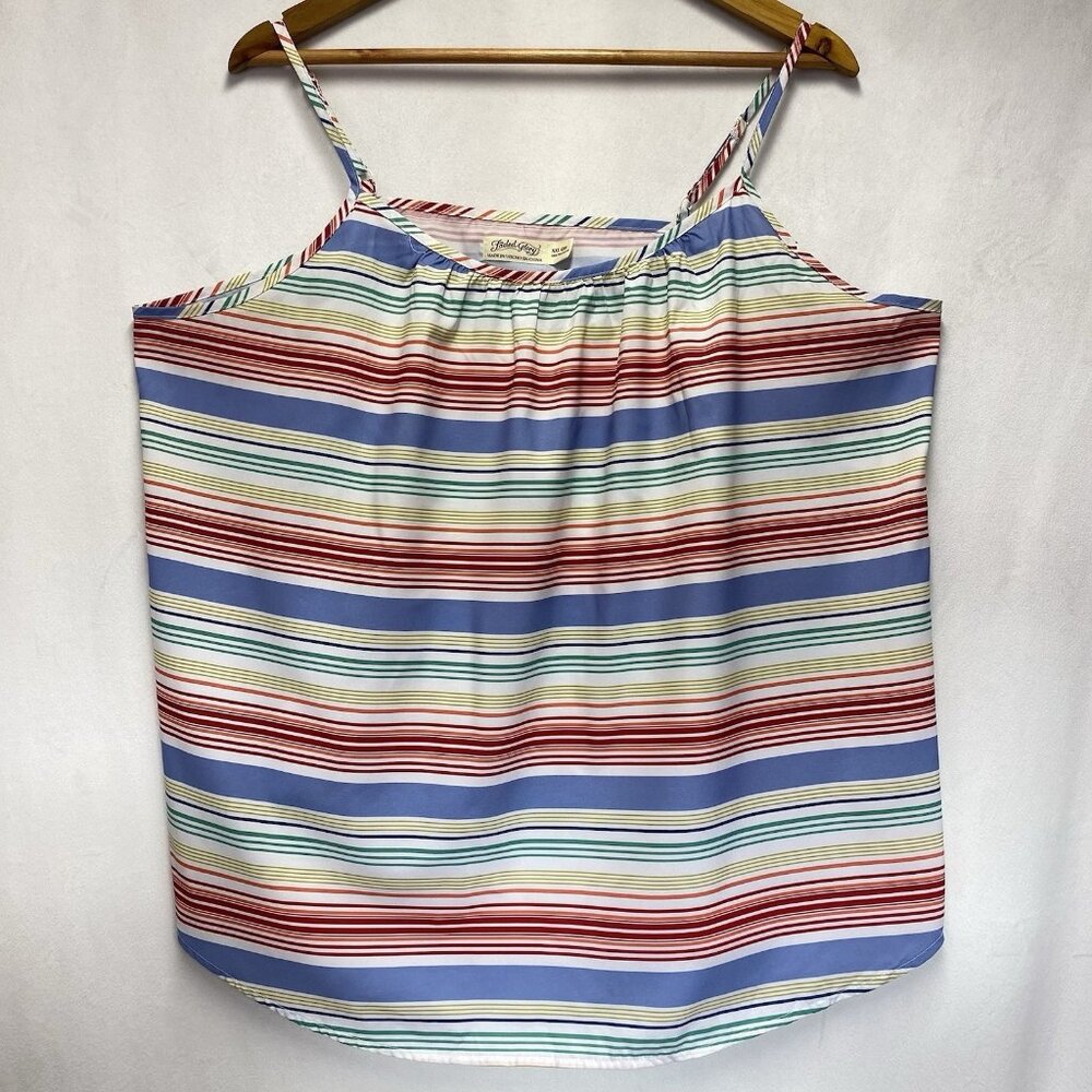 Faded Glory Adjustable Spaghetti Straps Top Women Sz XXL (20) Multicolor Stripes